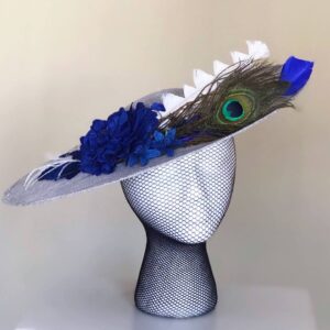 Tocado hojas azules terciopelo
